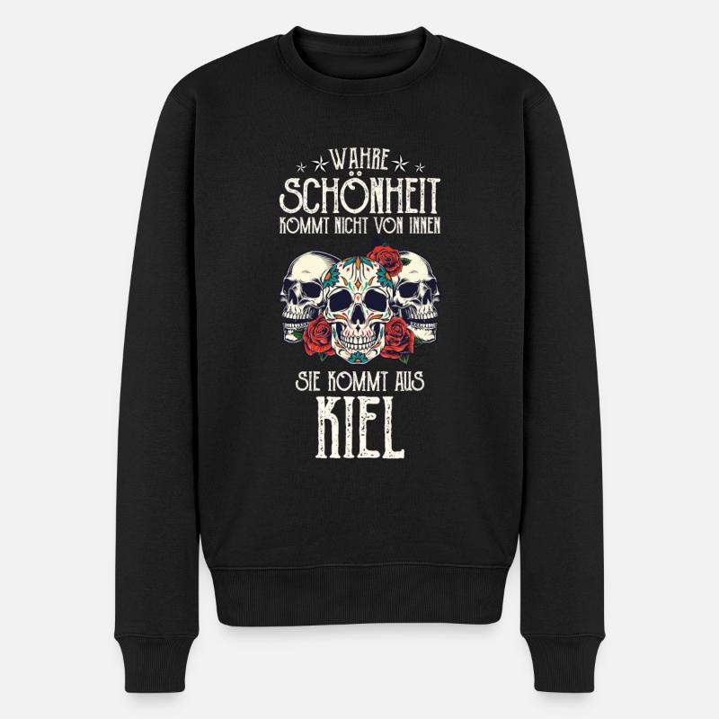 Wahre Schönheit kommt aus Kiel - Männer Premium Bio Pullover - Schwarz