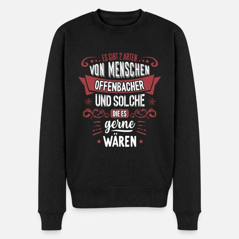 Es gibt 2 Arten von Menschen Offenbacher - Männer Premium Bio Pullover - Schwarz