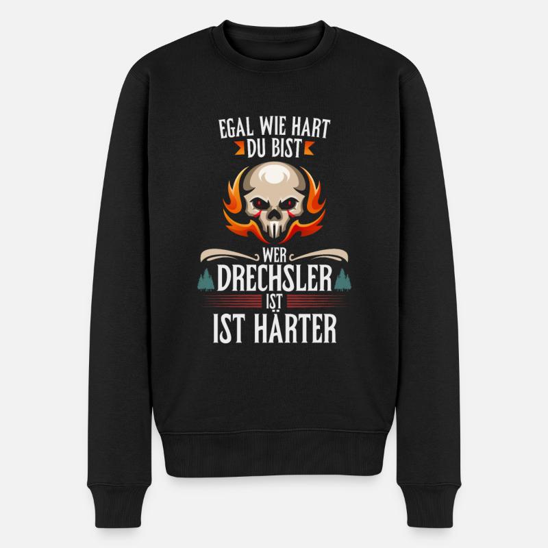 Drechsler Tischler Drechseln Drechselbank - Männer Premium Bio Pullover - Schwarz