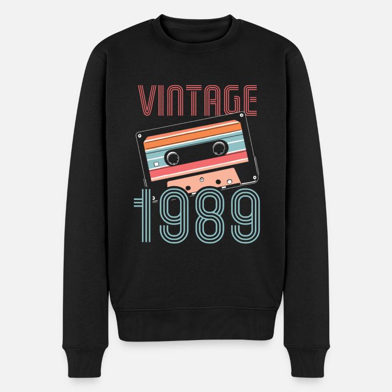 32 Jahre alt 1989 Geburtstag Geschenkidee - Männer Premium Bio Pullover - Schwarz