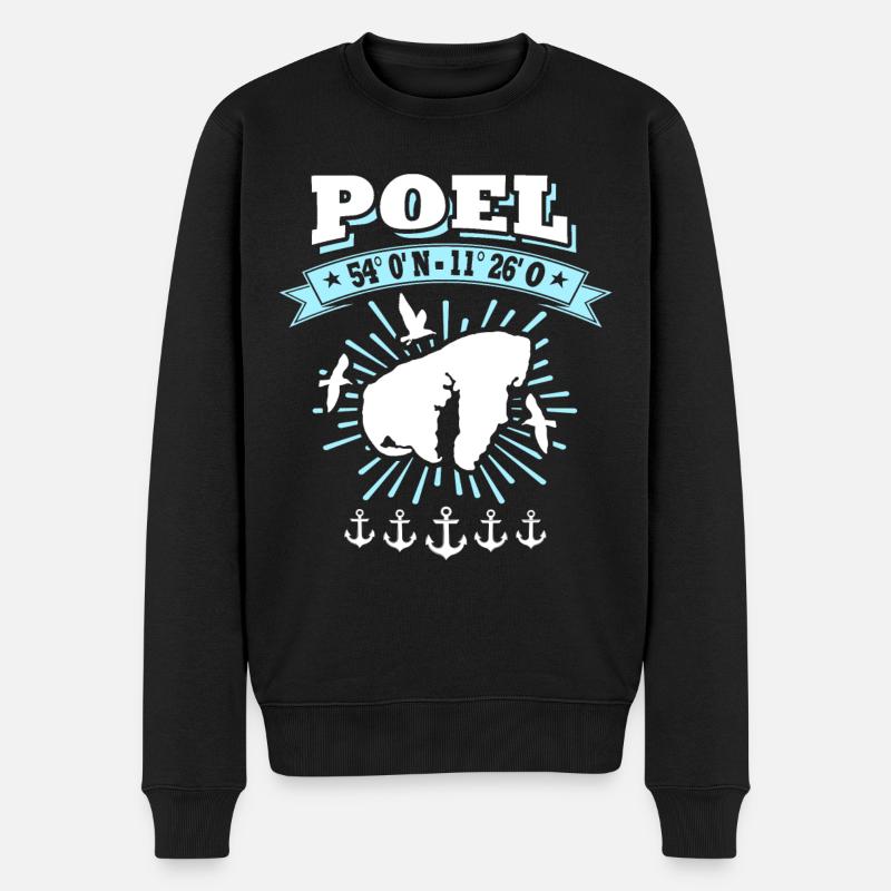 Insel Poel Koordinaten Ostsee - Männer Premium Bio Pullover - Schwarz