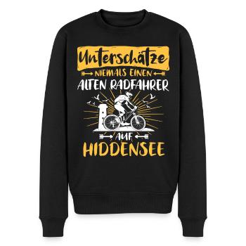 Hiddensee Radfahrer Ostsee - Männer Premium Bio Pullover - Schwarz - Vorne - Nico (187cm)