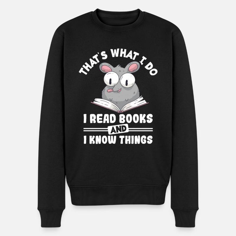 Lesen Leser - Männer Premium Bio Pullover - Schwarz