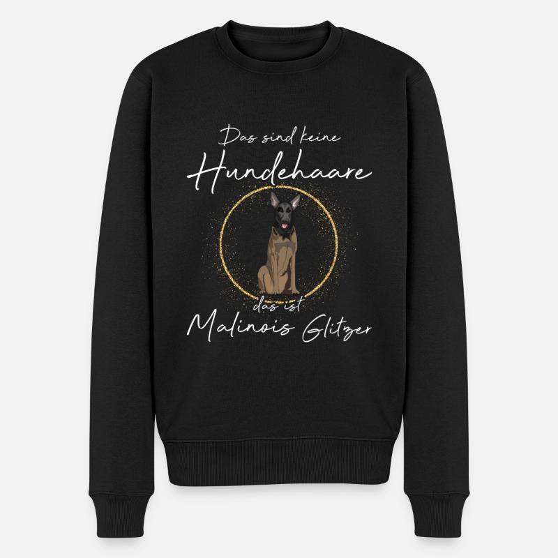 Das ist Malinois Glitzer Hund - Männer Premium Bio Pullover - Schwarz