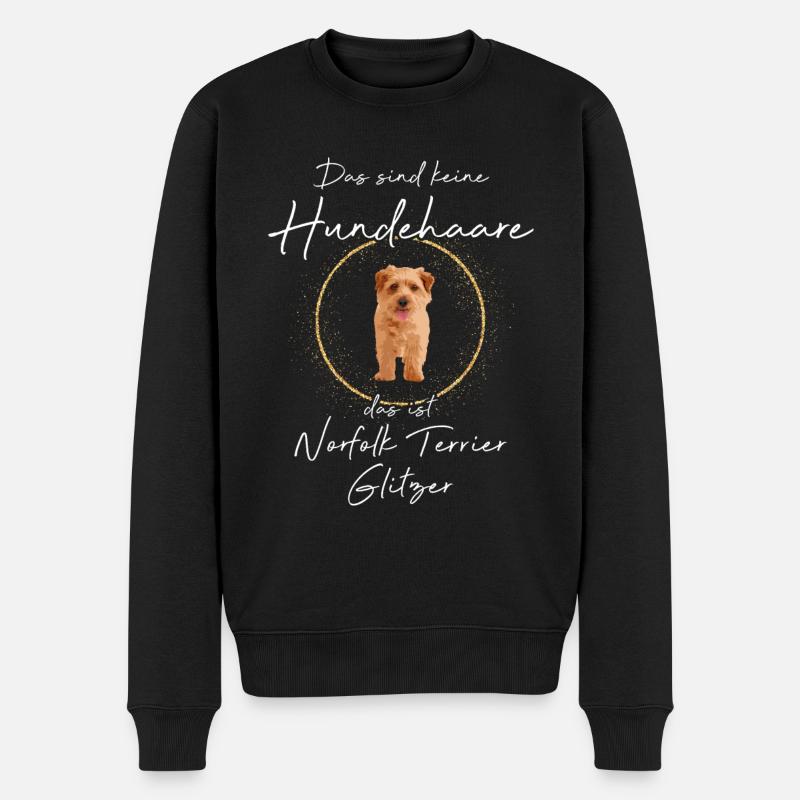 Das ist Norfolk Terrier Glitzer Hund - Männer Premium Bio Pullover - Schwarz