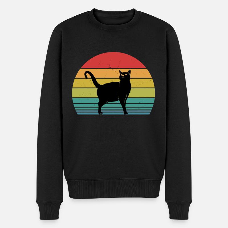 Katzenliebhaber - Männer Premium Bio Pullover - Schwarz