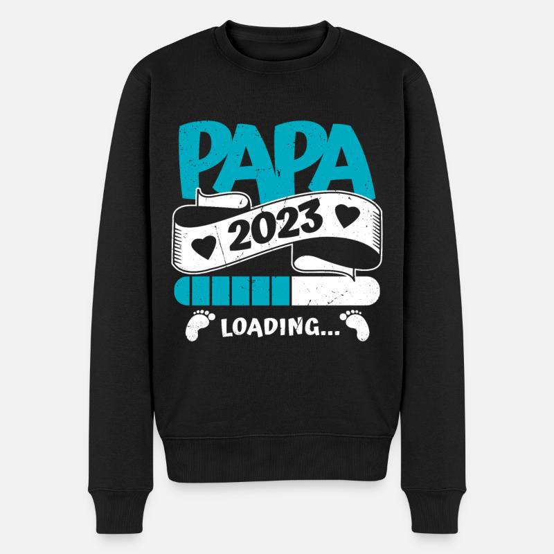 Papa Loading 2023 | Werdender Papa Vater - Männer Premium Bio Pullover - Schwarz