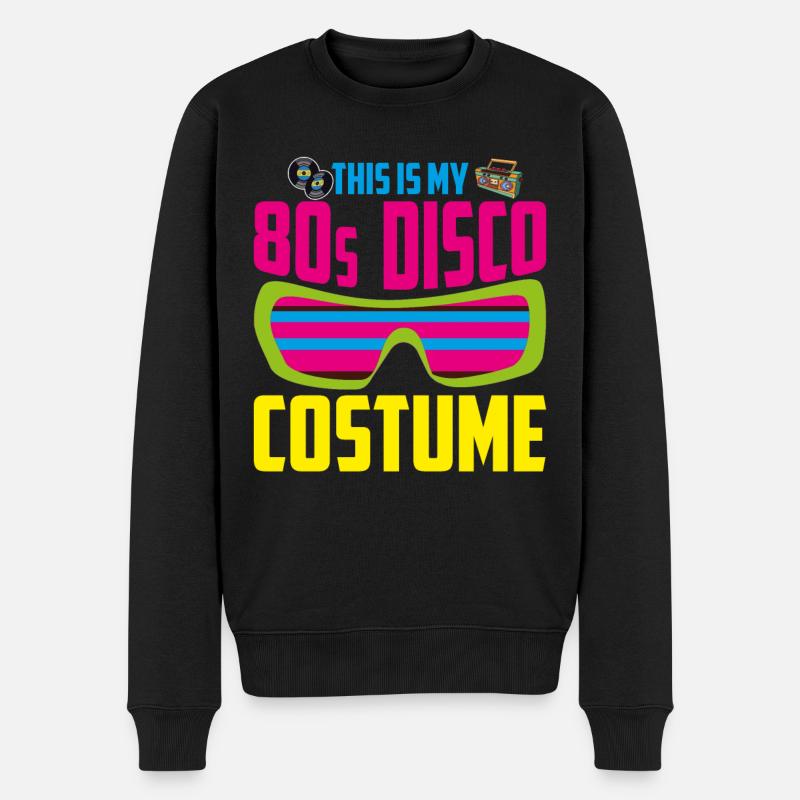 Achtziger Jahre Disco Mottoparty Kostüm Retro 80er - Männer Premium Bio Pullover - Schwarz