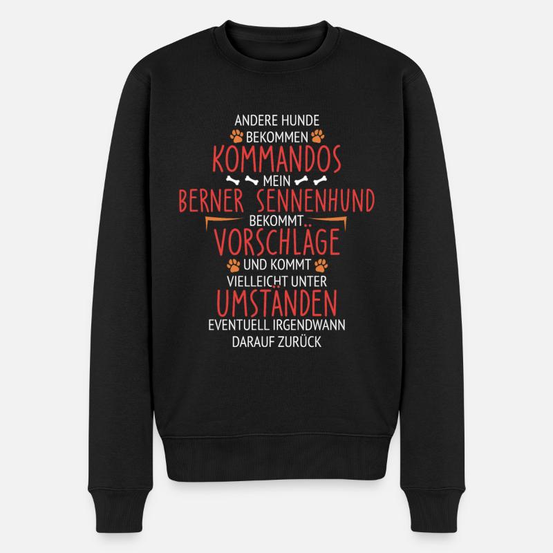 Berner Sennenhund Kommandos - Männer Premium Bio Pullover - Schwarz