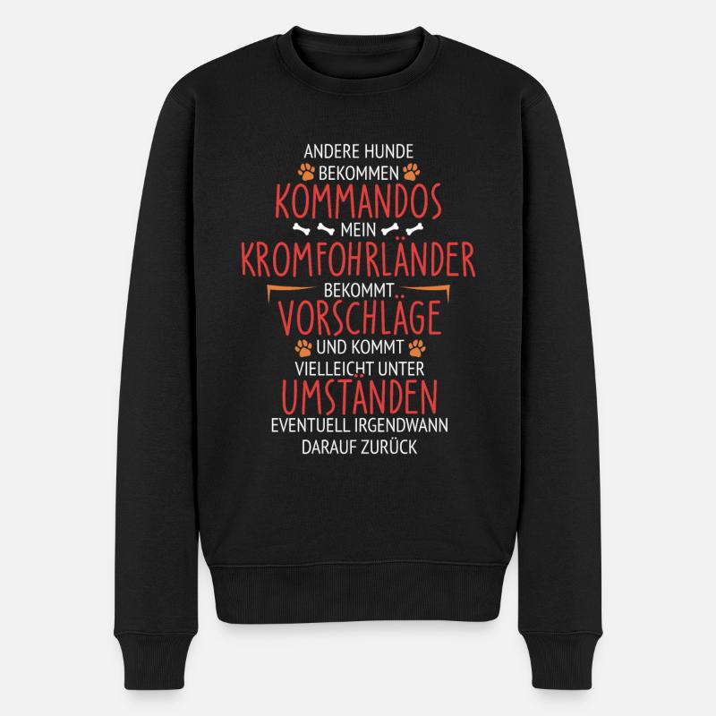 Kromfohrländer Vorschläge statt Kommandos - Männer Premium Bio Pullover - Schwarz