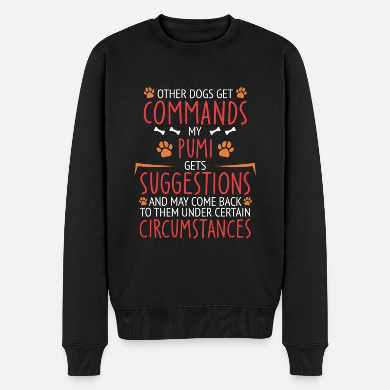 Pumi Commands Paw - Männer Premium Bio Pullover - Schwarz