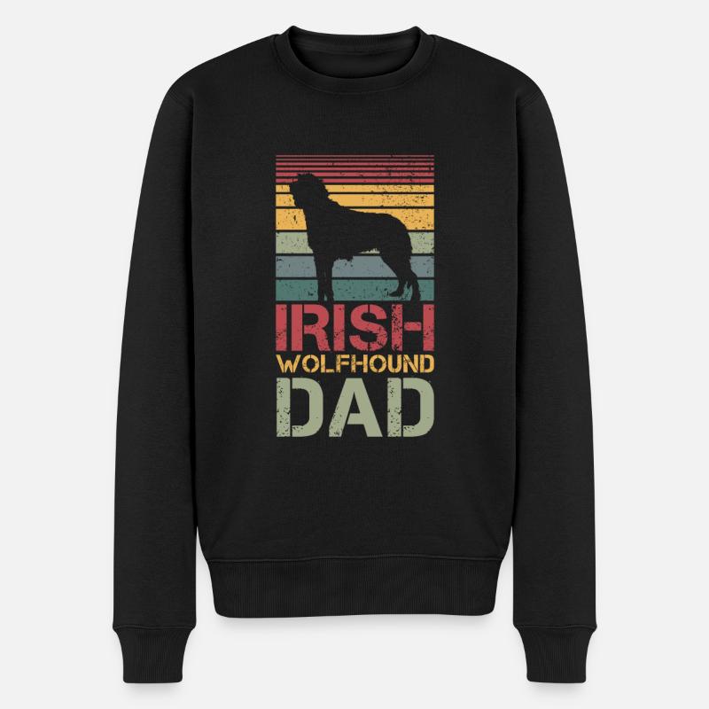 Irish Wolfhound Dad - Männer Premium Bio Pullover - Schwarz
