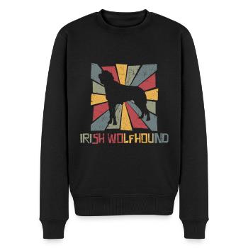Irish Wolfhound Vintage - Männer Premium Bio Pullover - Schwarz - Vorne - Nico (187cm)