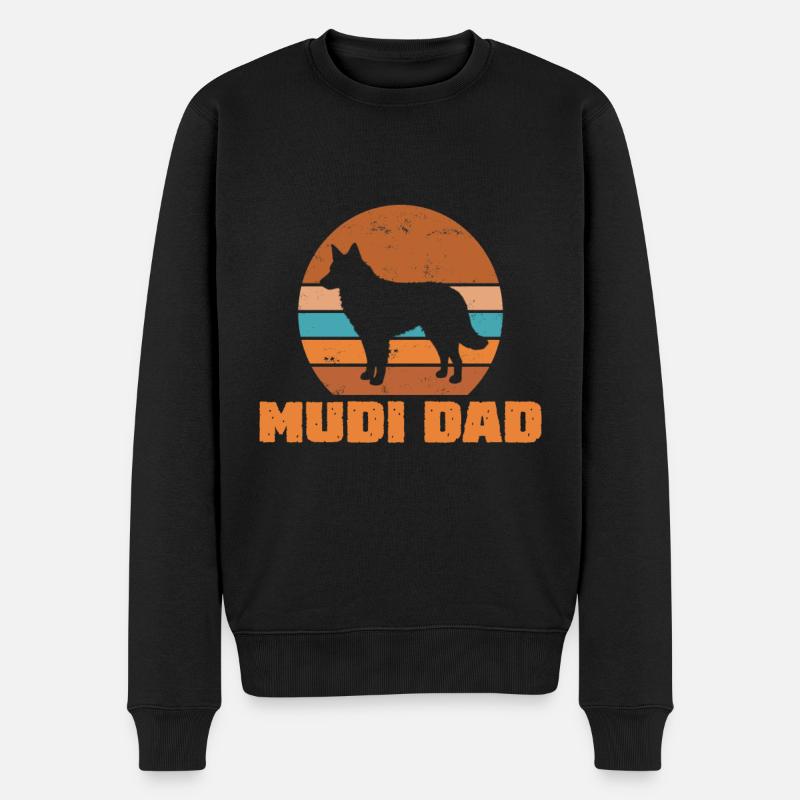 Mudi Dad - Männer Premium Bio Pullover - Schwarz