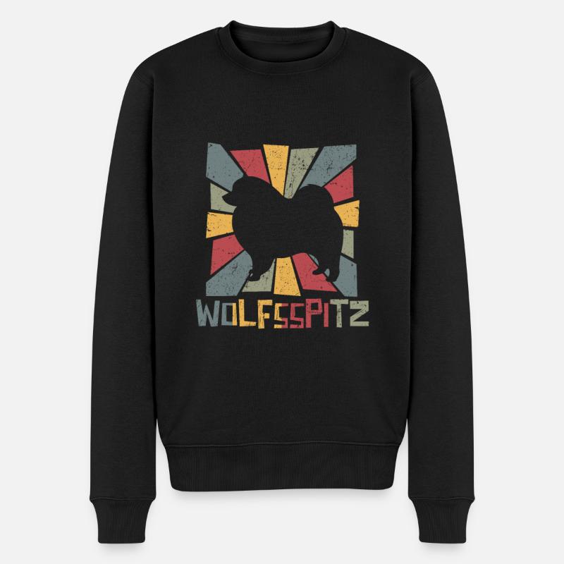 Wolfsspitz - Männer Premium Bio Pullover - Schwarz