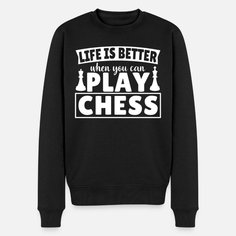 Chess Saying Playing Chess - Men's Premium Organic Jumper - black