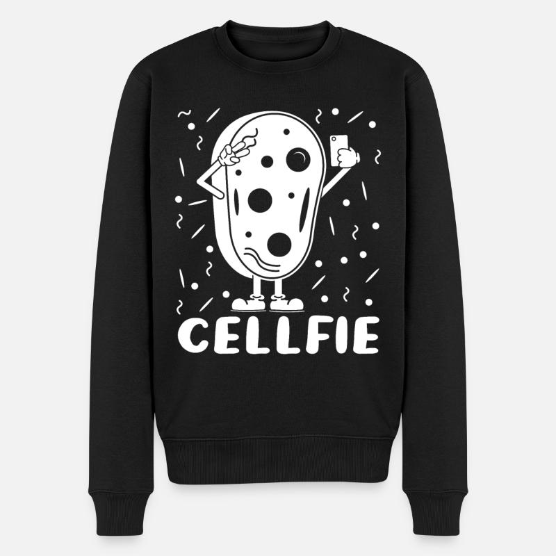Cellfie - Männer Premium Bio Pullover - Schwarz