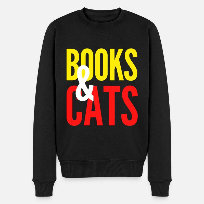 BOOKS AND CATS - Pull Premium bio Homme - noir