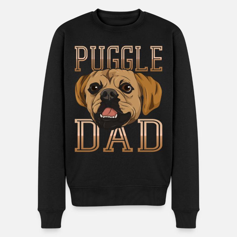 Vatertag Geschenkidee Papa Hundefreund Puggle - Männer Premium Bio Pullover - Schwarz