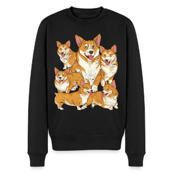 Chien Cadeau Chien Amoureux des Chiens Welsh Corgi - Pull Premium bio Homme - noir - Devant - Nico (187cm)