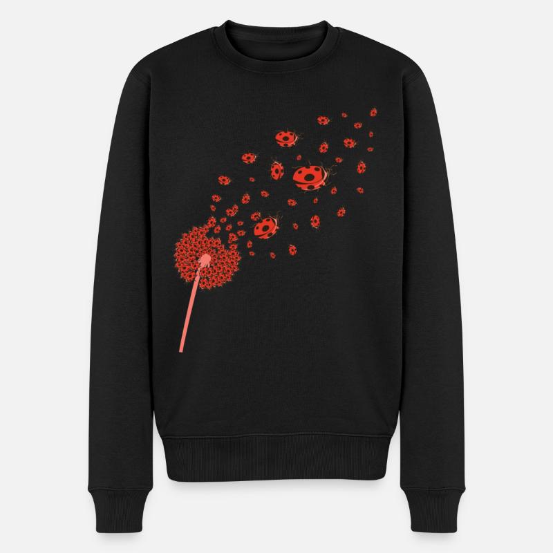 Ladybug Pusteflower Gift Idea Ladybug - Men's Premium Organic Jumper - black