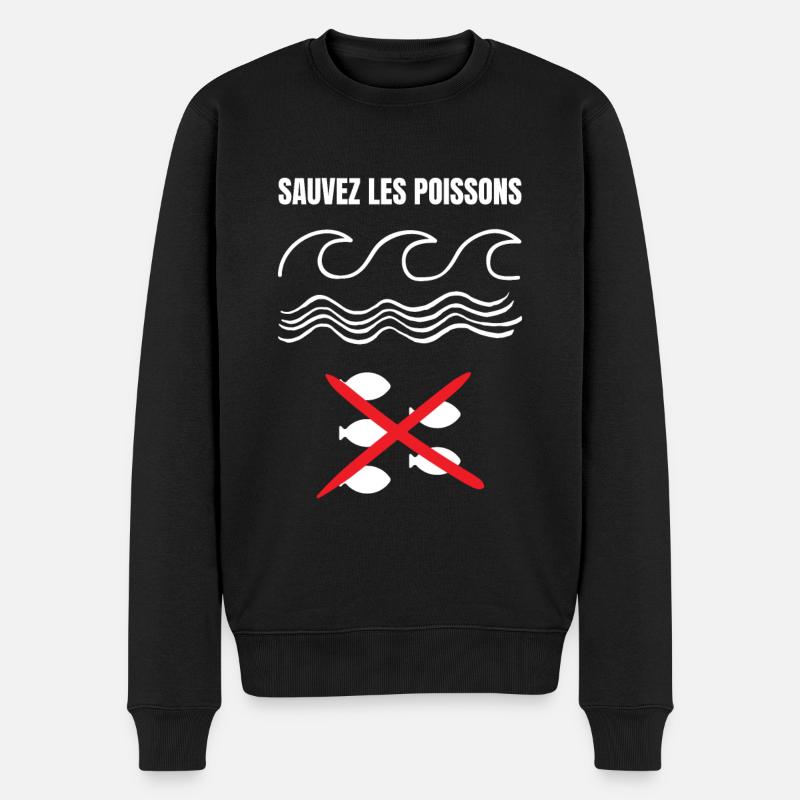 Sauvez les poissons - Pull Premium bio Homme - noir