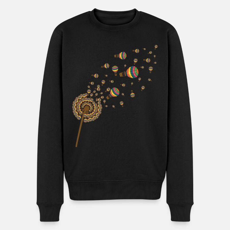 Ballonfahrer Geschenk Pusteblume Heißluftballon - Männer Premium Bio Pullover - Schwarz