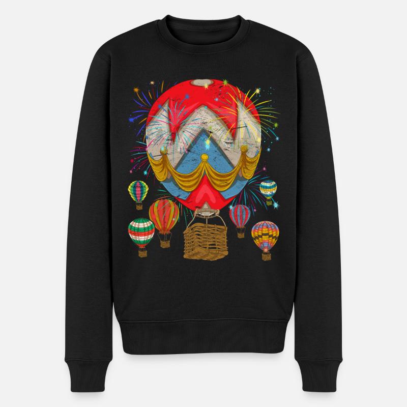 Heißluftballon - Männer Premium Bio Pullover - Schwarz