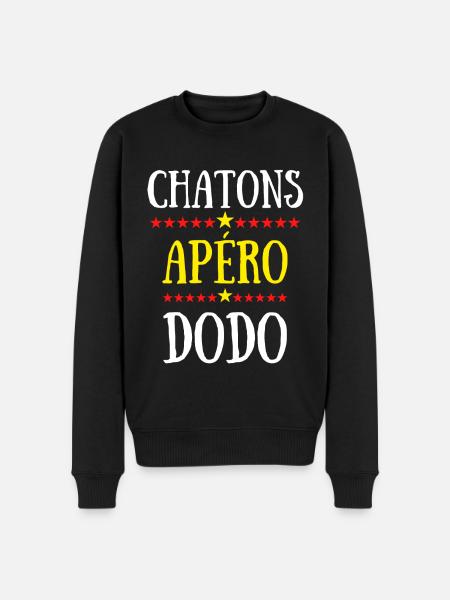 chatons apéro dodo - Pull Premium bio Homme - noir