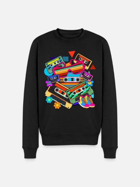 Eighties Gift Idea Retro Cassette - Men's Premium Organic Jumper - black