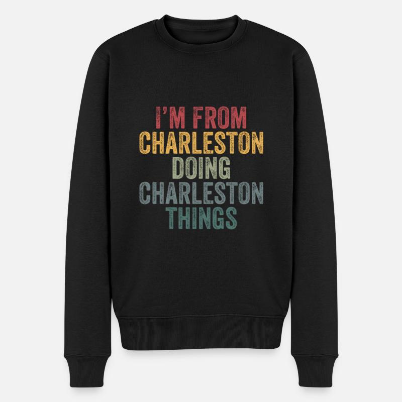 Charleston things city - Männer Premium Bio Pullover - Schwarz