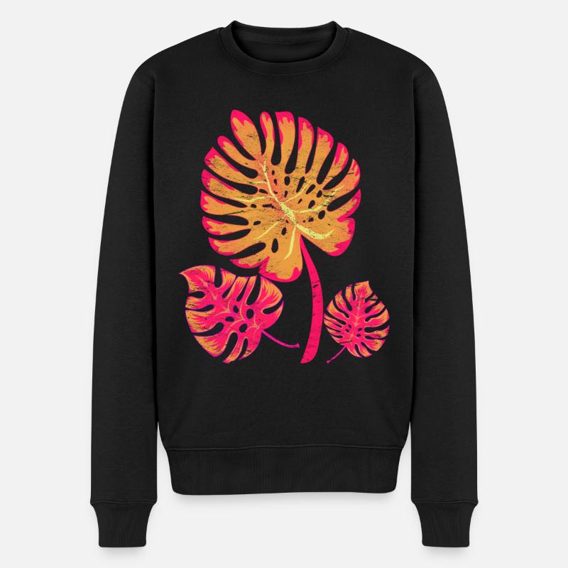 Monstera Deliciosa Cadeau végétal Monstera - Pull Premium bio Homme - noir