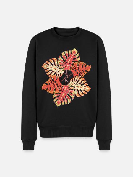 Tropical Plant Monstera Leaves Monstera - Men's Premium Organic Jumper - black
