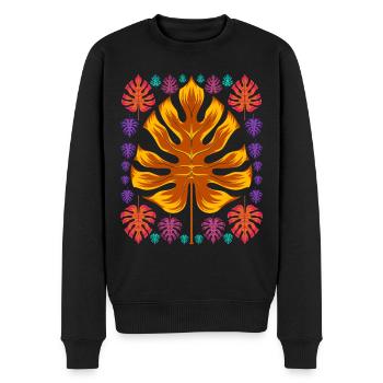 Monstera feuilles Plante tropicale Monstera Deliciosa - Pull Premium bio Homme - noir - Devant - Nico (187cm)