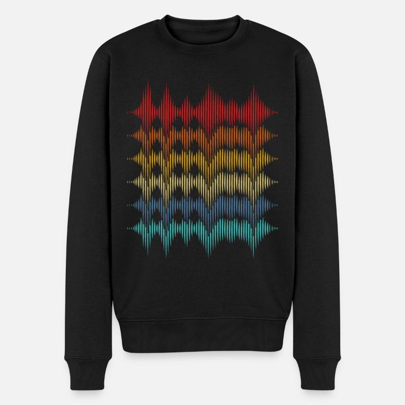 Retro Equalizer DJ Geschenk Musik Soundwave - Männer Premium Bio Pullover - Schwarz