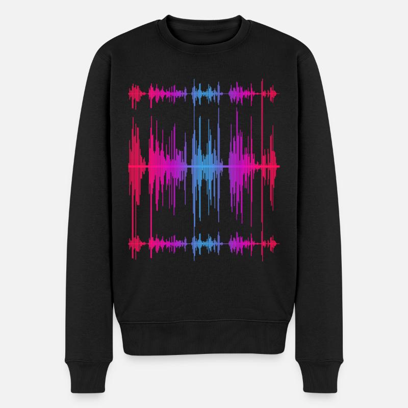 Musik Tontechnik Geschenk Musiker Soundwave - Männer Premium Bio Pullover - Schwarz