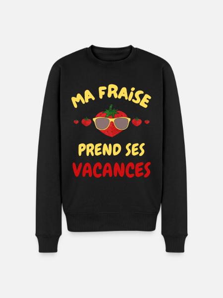 ma fraise prend ses vacances - Pull Premium bio Homme - noir