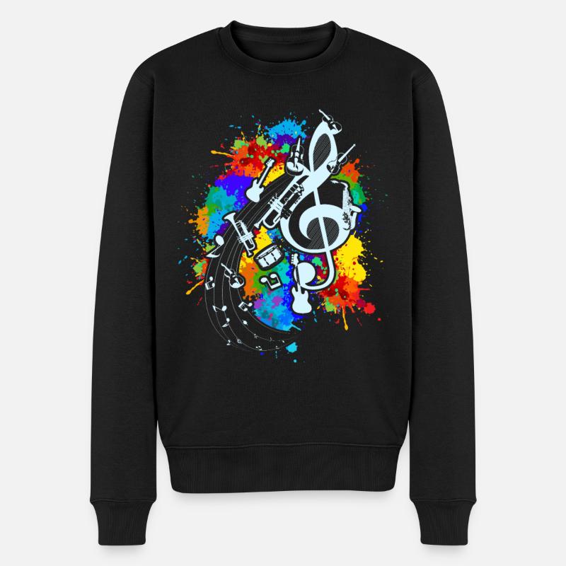 Musique Idée Cadeau Violon Clef Clef Clef - Pull Premium bio Homme - noir