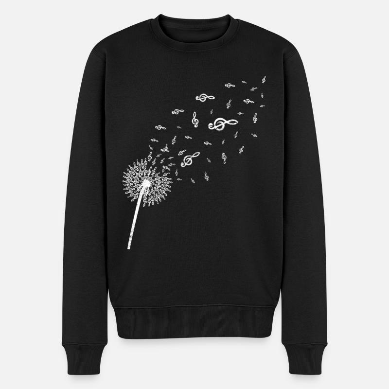 Violinschlüssel Pusteblume Musik Notenschlüssel - Männer Premium Bio Pullover - Schwarz