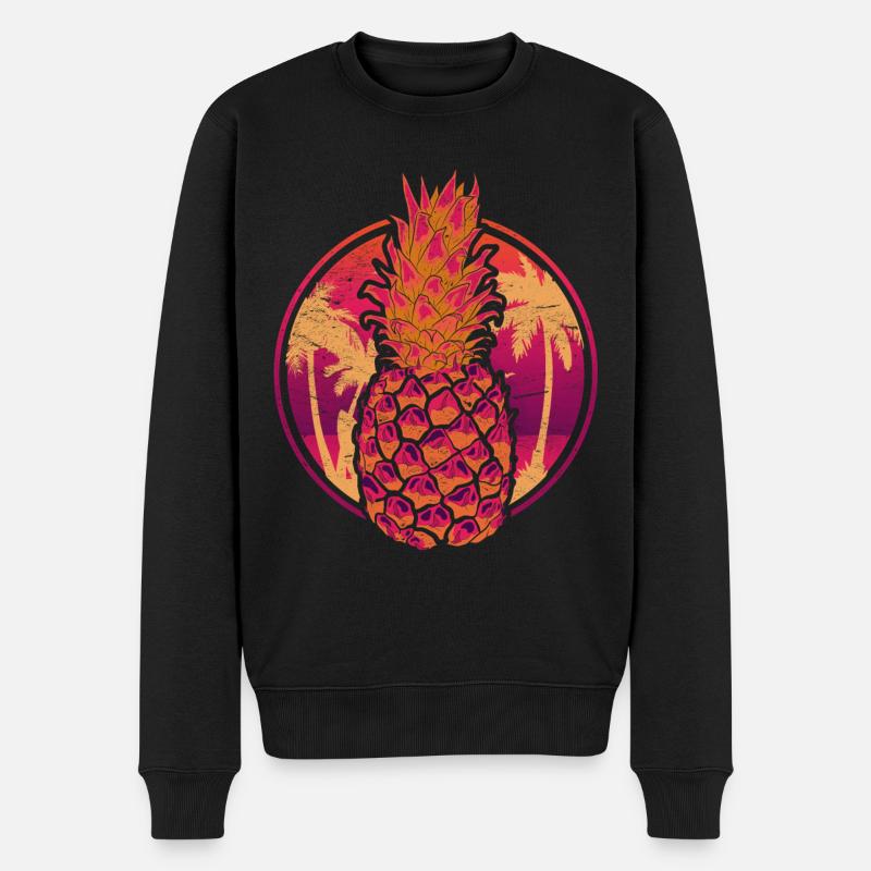 Summer Fruit Tropical Fruit Pineapple - Men's Premium Organic Jumper - black