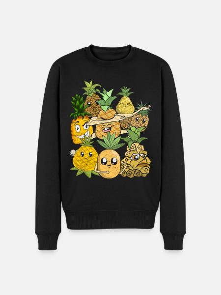 Summer Fruit Tropical Fruit Pineapple - Men's Premium Organic Jumper - black