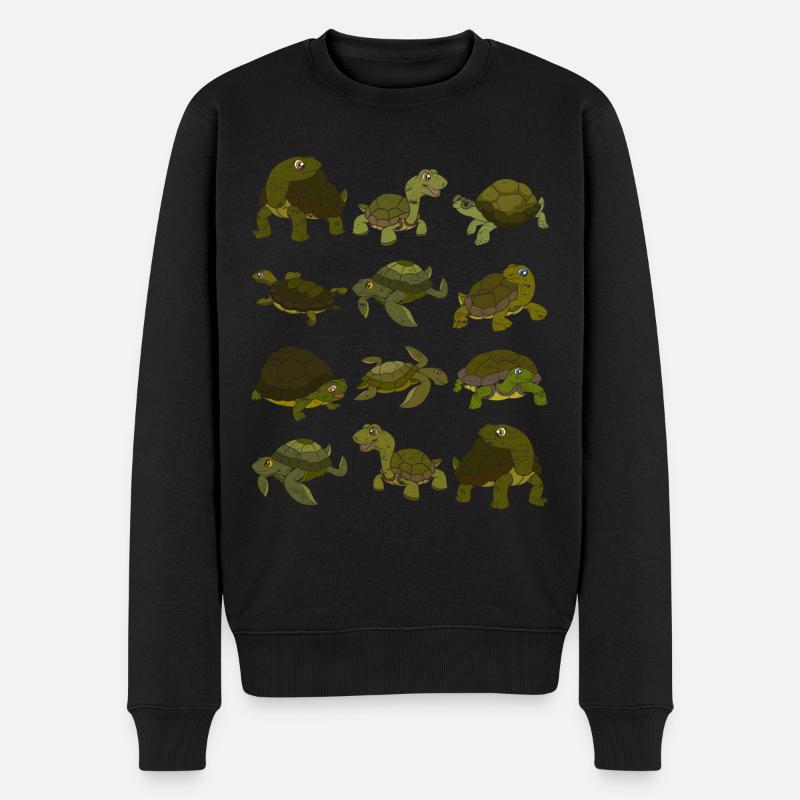 Schildkröte - Männer Premium Bio Pullover - Schwarz