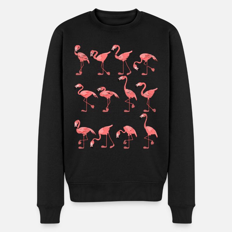 Flamingo - Männer Premium Bio Pullover - Schwarz