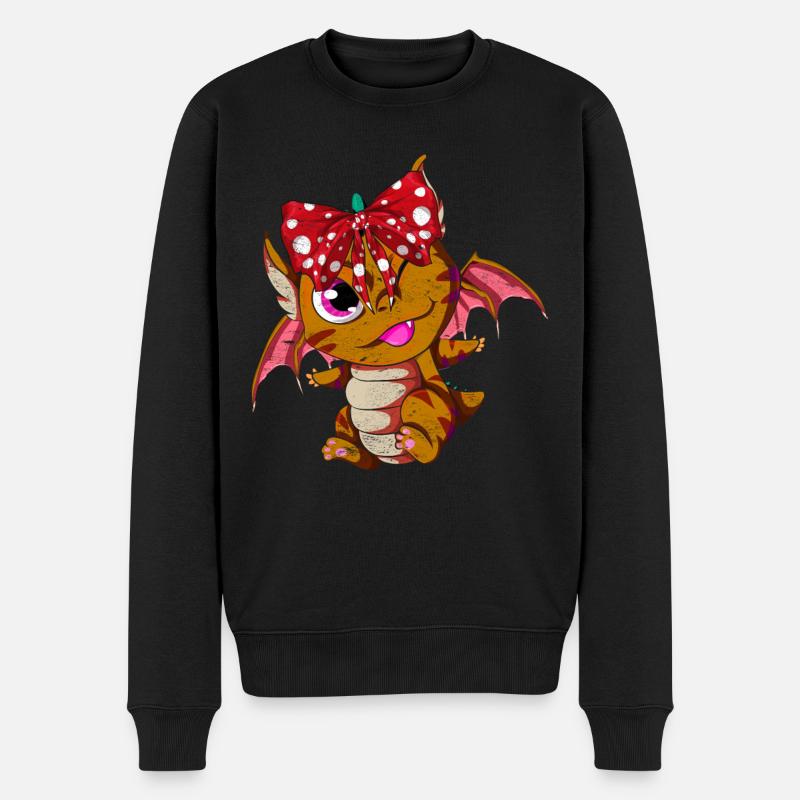 Drache - Männer Premium Bio Pullover - Schwarz