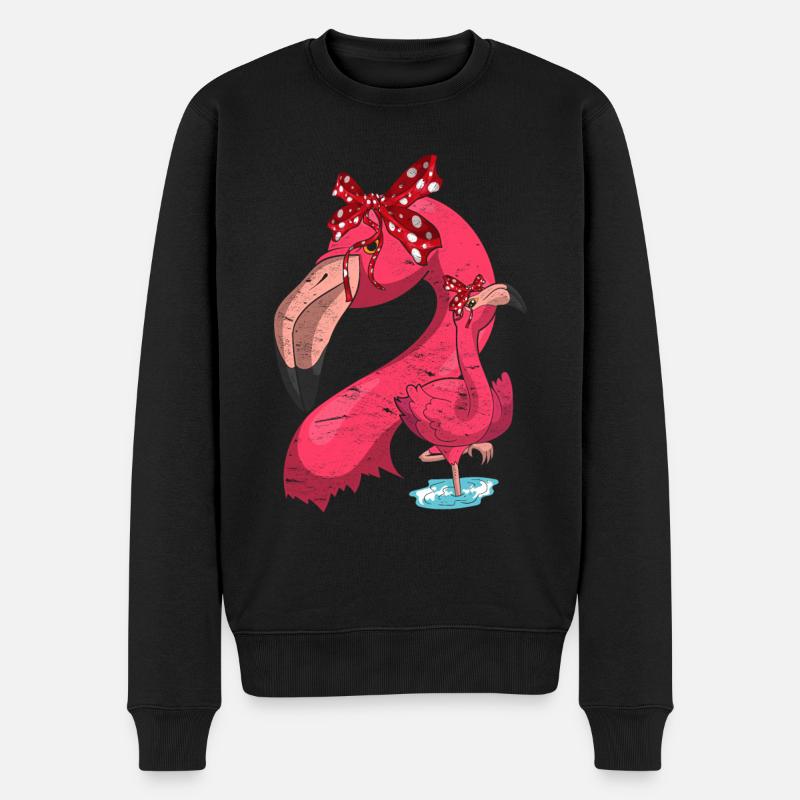 Flamingo - Männer Premium Bio Pullover - Schwarz