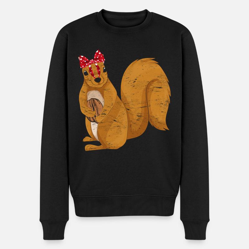Eichhörnchen - Männer Premium Bio Pullover - Schwarz