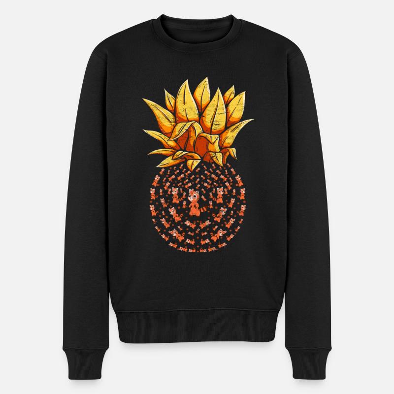 Red Panda Pineapple - Men's Premium Organic Jumper - black