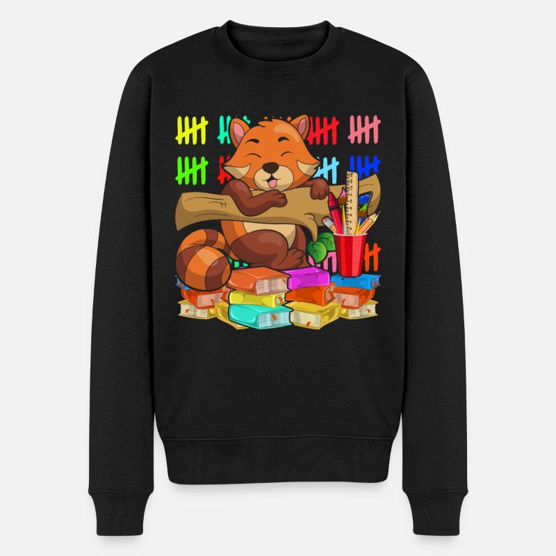 Schule Tier Geschenk Schulanfänger Roter Panda - Männer Premium Bio Pullover - Schwarz