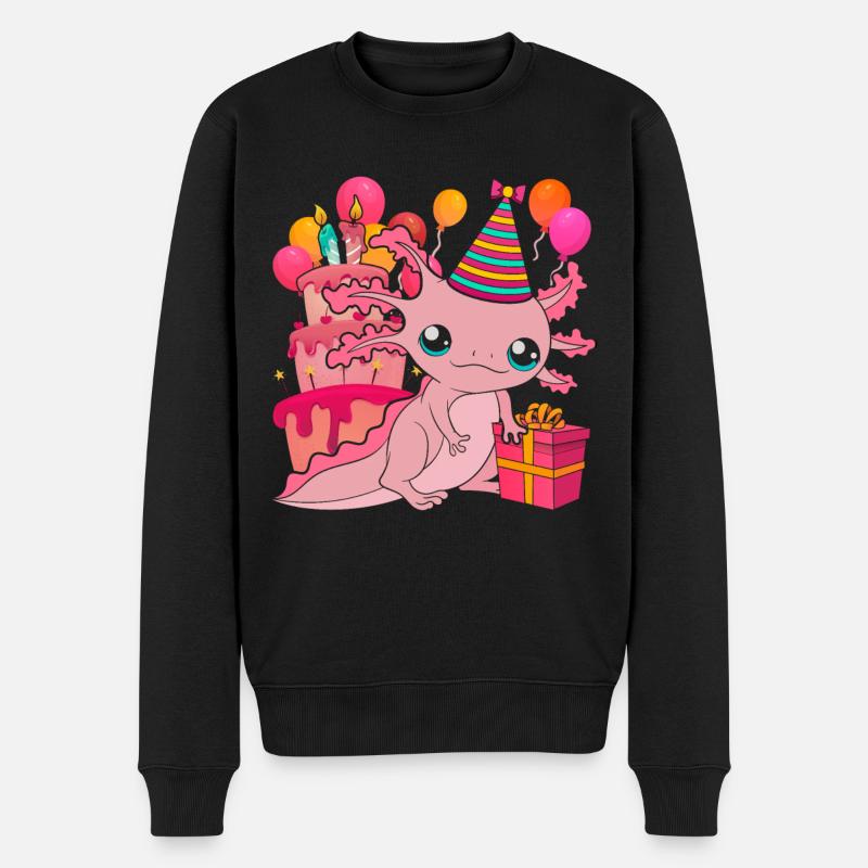Geburtstag Party Geschenk Tier Axolotl - Männer Premium Bio Pullover - Schwarz