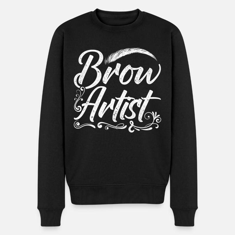 Sourcils Esthéticienne Cadeau Sourcils Artiste - Pull Premium bio Homme - noir